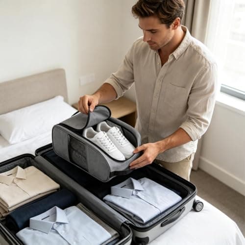 Shoe Travel Bags for Packing Waterproof with Handle Large Opening — view 2