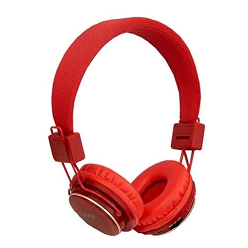 ameego Foldable BT Headphones with Microphone, Micro SD/TF Card Player, FM Radio, 3.5mm AUX in with volume control APP control Stereo Headset for Mobile Phone,Tablet, PC, notebook, Gaming (Red) — view 2