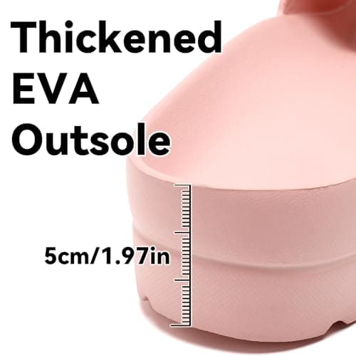 Waysoland Platform Sandals for Women with Arch Support Comfortable Slides Thick Soles Flat Sandals With Adjustable Buckle & Ultra Cushion(Pink,6 UK) — view 5