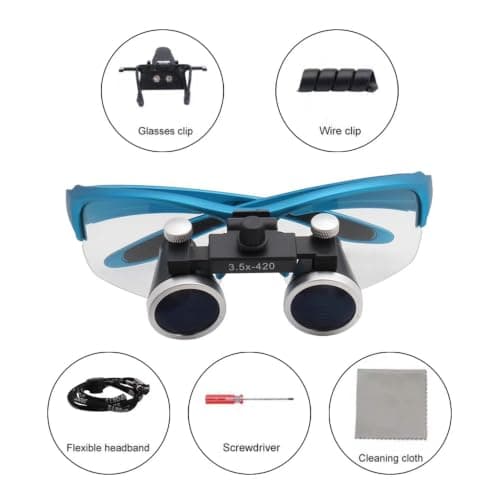3.5X 420 mm Dental Binocular Loupes with 5W LED Headlamp (Purple) — view 3