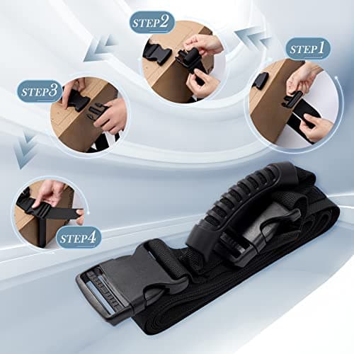 ECOSHIRE Box Carrying Strap with Handle, Handheld Belt for Safely Moving and Lifting Heavy Boxes, Adjustable Belt, Cross Style Carry Straps, Suitable for Groceries, Luggage(74.8 inch) — view 4