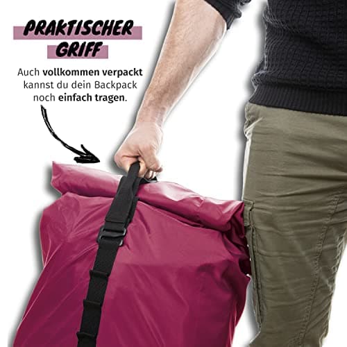 Journext 2 in 1 Backpack Case & Rain Cover Protective Bag for Backpack, Airplane, Railway & Bus Flight Bag (bordeaux red, L) — view 5