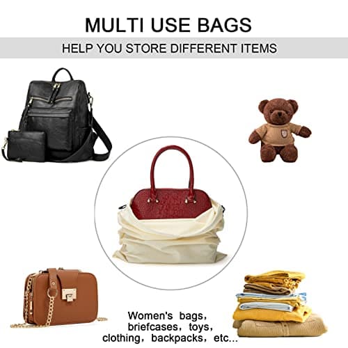 2 Piece Set Dust Cover Bags for Handbags,Purses,Shoes,and Boots, Beige — view 5