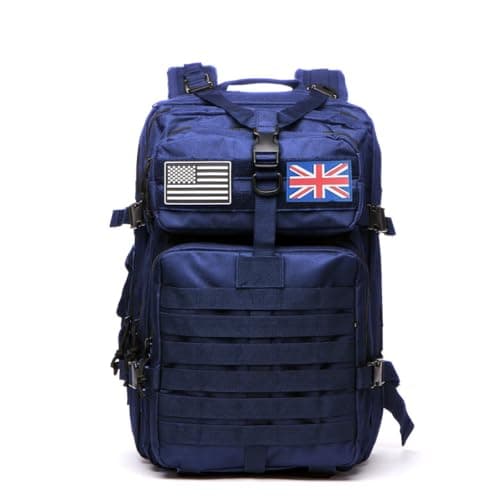 Thuram 50L Durable Nylon Waterproof Fishing Hunting Backpack Outdoor Military Rucksacks Tactical Sports Camping Hiking Bags (Navy blue) — view 5