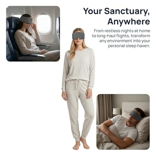 Uitee Eye Mask Blackout Cotton Blend DeepGray Blindfold for Sleeping Travel — view 2