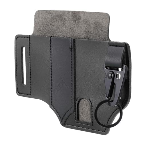Retro Outdoor Tool Waist Bag Faux Leather Storage Pouch for Flashlights
