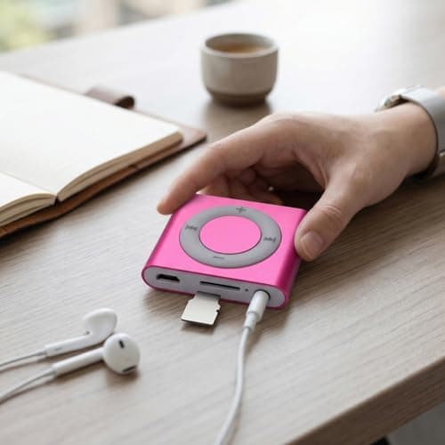 Cocoarm Portable MP3 Player with Speaker Aluminum Alloy Music Player HiFi Sound 18 Hour Playback 64GB Card Support 3.5mm Earphones for Students Running Travel (Rose Red) — view 2