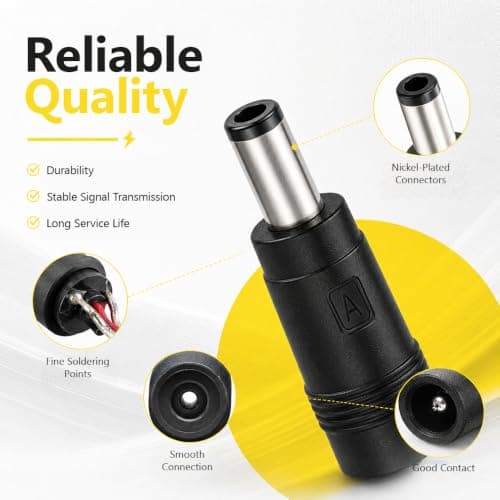 8 Pack Universal DC Barrel Jack Adapter and Laptop Charger Tip Set — view 3