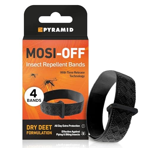 Pyramid Mosquito Repellent Bracelet with DEET. 4 Pack Mosquito Bands for Adults & Kids, Insect Repellent Bracelets with Up to 100 Hours Protection, Adjustable and Easy to Wear for Travel & Outdoors