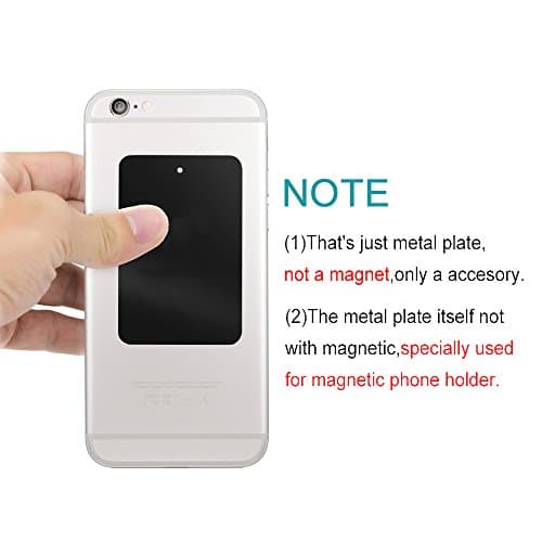 YIANERM 3M Adhesive 4 Packs Thin Metal Plate For Magnetic Car Phone Holder (2 Round and 2 Rectangle) — view 2