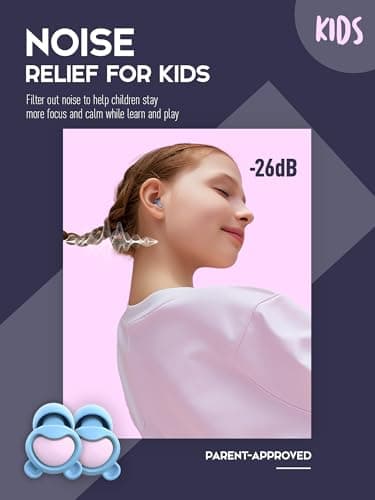 Naiicute Kids Ear Plugs 6+yrs, Reusable Noise Canceling Ear Protection 26dB — view 5
