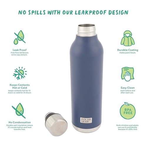 Polar Gear 500ml Metal Water Bottle - Insulated Water Bottles Leakproof — view 4