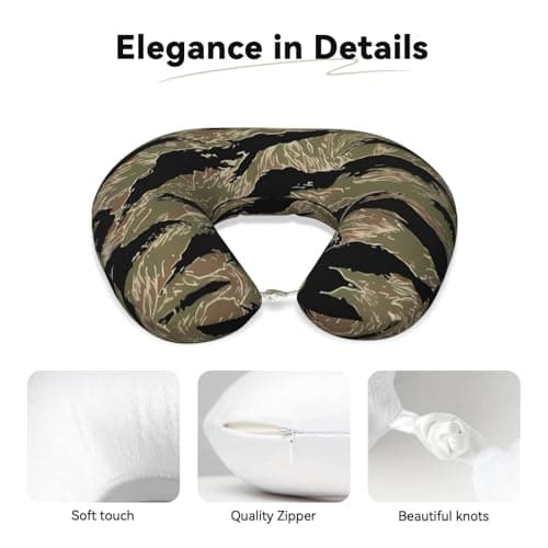 GaJher Tiger Stripe Camo U-Shaped Memory Foam Travel Pillow - Neck Support for Home, Office, Car, Airplane Travel - Lightweight — view 4