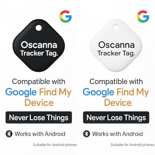 2-Pack Oscanna Tracker Tag using Google Find My Device ( ANDROID ONLY) (White) — view 2