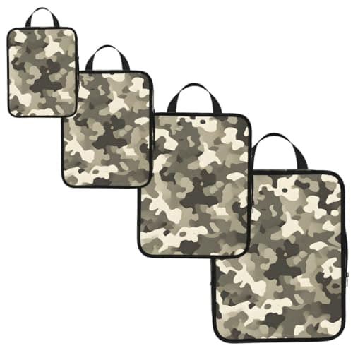 ESNAIUVCD Army Digital Camouflage Print 4 Set Compression Packing Cubes for Suitcases,Expandable Storage Bags Organizers — view 2