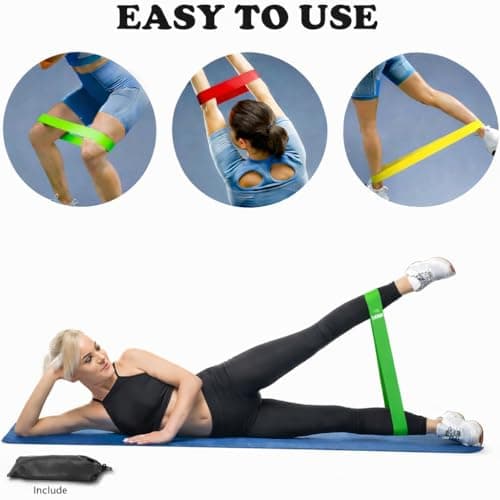 Resistance Bands, Set of 5 Skin-Friendly Resistance Fitness Exercise Loop Bands with 5 Different Strength Levels, Carrying Case Included, Ideal for Home, Gym, Yoga, Training — view 4