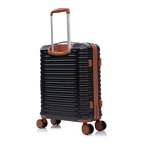 Rocklands Large Suitcase Hard Shell Lightweight 4 Dual Spinner Wheels Trolley Luggage Suitcase Hold Check in Luggage TSA Combination Lock (Black, Small 20") — view 2
