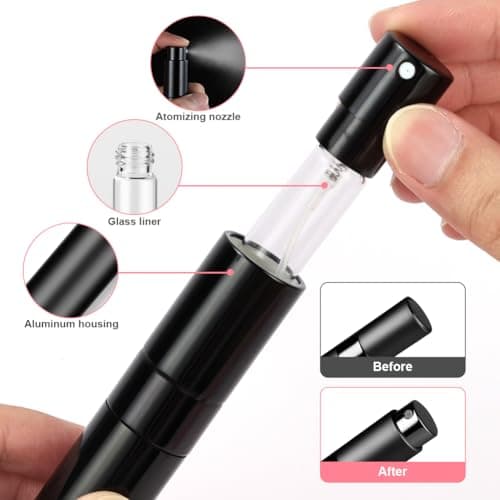 ACWOO Perfume Atomiser, 8ml Refillable Travel Size Perfume Bottle, Mini Aftershave Spray Bottle, Small Glass Fragrance Atomizer for Women, Portable Empty Cologne Refill Pump Dispenser for Men — view 3