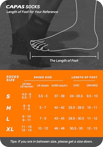 CAPAS Wetsuit Socks, Anti-slip Neoprene Men Women Waterproof Socks, Sand-proof Beach Water Sports Keep Warm Water Sock for Diving Snorkeling Swimming (Black, M) — view 2