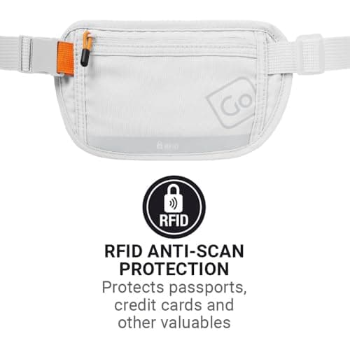 Go Travel RFID Money Belt - Hidden Under-Clothes Waist Wallet, Grey — view 3
