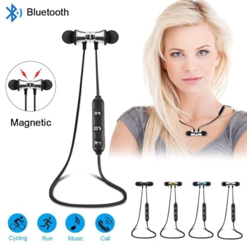 Wireless Earbuds & Bluetooth Headphones: Magnetic Neckband, In-Ear Bluetooth Earphones with Microphone, IPX6 Sweatproof, Deep Bass - Perfect for Calls, Music, Sports - Lightweight (silver) — view 5