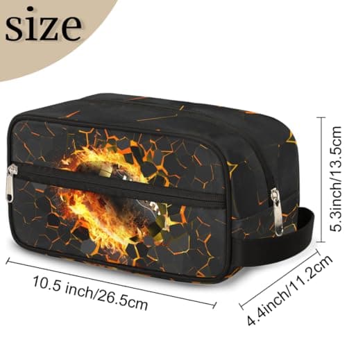 Travel Toiletry Bag for Boys Kids - 3D Rugby Ball Waterproof Hanging Dopp Kit for Men, Shaving Bag with Large Capacity for Bathroom, Sports, Shower — view 2