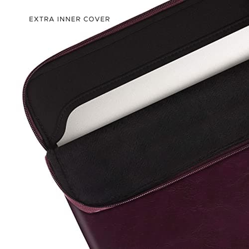 Comfyable Slim Laptop Sleeve 15 Inch Snugly Compatible with MacBook Air 15-in M5 2026 A3448 M4 A3241 M3 A3114 M2 A2941, PU Leather Bag Waterproof Cover Notebook Computer Case for Mac — view 4