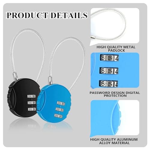 Fantasyon 4Pcs Combination Padlocks, 3 Digit Multicolor — view 3