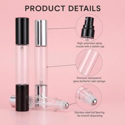 4Pcs Dual-Head Travel Perfume Bottle with Spray & Roller Balls &Funnel Tool — view 5