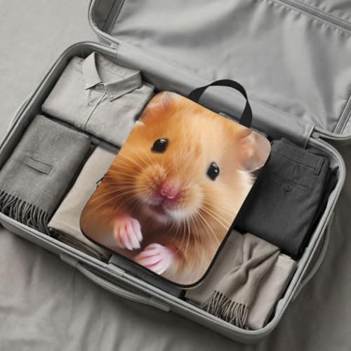 Maroon Hamster Compression Packing Cubes 4 Set, Travel Organiser Bags with Double Zippers for Suitcase Luggage Backpack — view 6