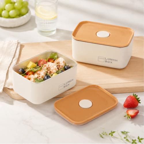 BREEZENEST Stainless Steel Lunch Box Set 2 Bento Food Containers with Lids Leak Proof Insulated Lunch Bag Reusable Stackable Meal Prep Container for Work Travel Picnic Lunch Storage Solution — view 4