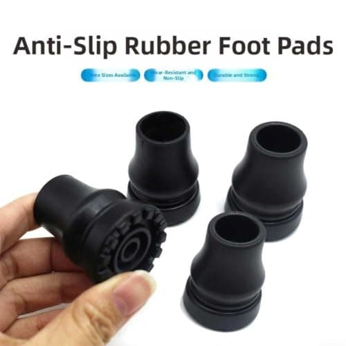 4pcs Rubber Walking Stick Tips 16-22mm Anti-Slip Cane Ferrules for Hiking Poles & Crutches Black(20MM) — view 4
