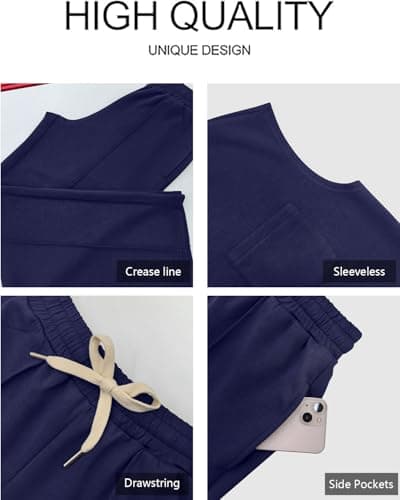 GRECERELLE Two Piece Outfits Women Summer Short Sleeve Tracksuit Womens Full Set Lounge Wear Sets for Women Casual Crew Neck Cap Sleeve Tops and Jogging Bottoms with Pockets(Khaki, M) — view 3