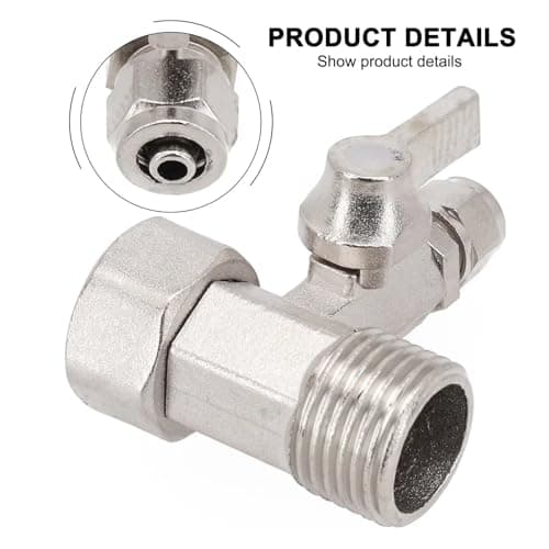 Universal Ball Valve RO Feed Water Adapter 1/2" to 1/4'' with Shut-Off Ball Valve Tap Tee B Cold Hot Pipes Home Accessories — view 2