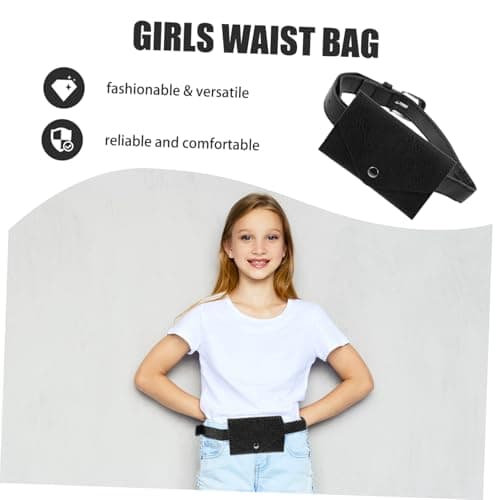 Abaodam Girls Waist Bag Small Fanny Pack Black Kids Belt Bag for Girls Fashion Mini Hip Pack Casual Travel Outdoor Use — view 5