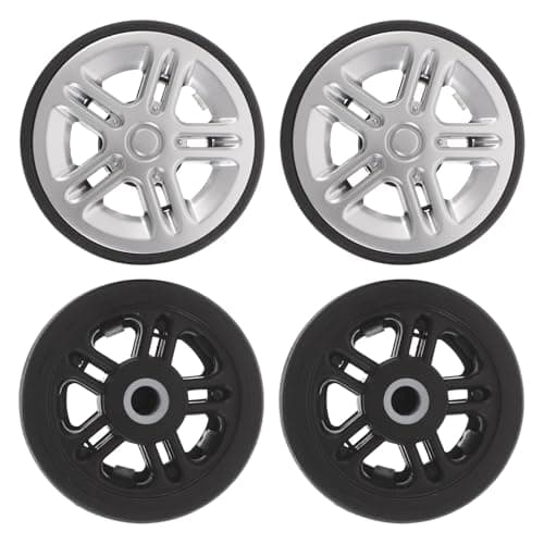 Homoyoyo Replacement Rubber Wheels and Easy Replacement 4pcs Universal Compatibility Sturdy Luggage Trolley Wheel Repair Kit for Suitcases and Trolley Cases for Travel and Train Stations