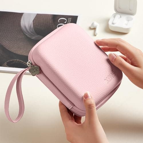 Linpr Portable Charger Case, Tech Electronic Organizer Bag, Pink, L — view 6