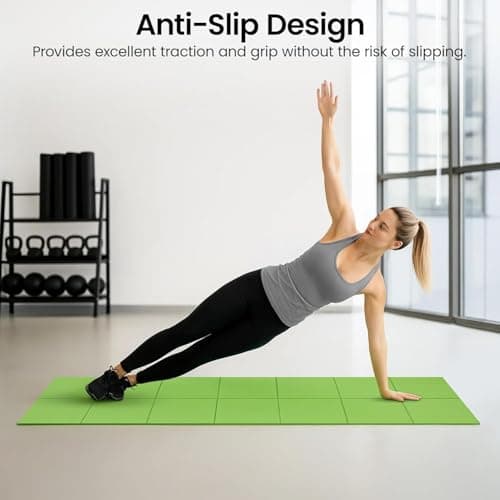 M.J COMFY-LIFE Travel Foldable Yoga Mat — 5mm Non-Slip Portable Exercise & Gym Mat for Yoga, Pilates, Travel & Fitness (Lightweight, Water-Resistant, Fits Backpack) — Unisex (Green) — view 6