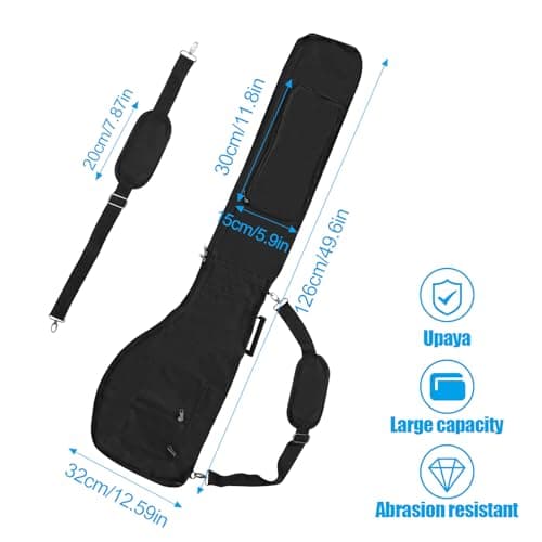 TEUYOE Foldable Golf Club Travel Bag, Golf Club Carrier Bag with Zipper for 8-10, Small Lightweight Portable Golf Carry Bag Waterproof for Women, Men, Black — view 2