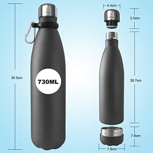 Domemit Beach Safe for Valuables, Diversion Water Bottle Stainless Steel with Hidden Compartment, Beach Travel Safe for Keys, Cash, Earphone, Leak Proof Insulated Bottle for Hot and Cold Drinks Black — view 4