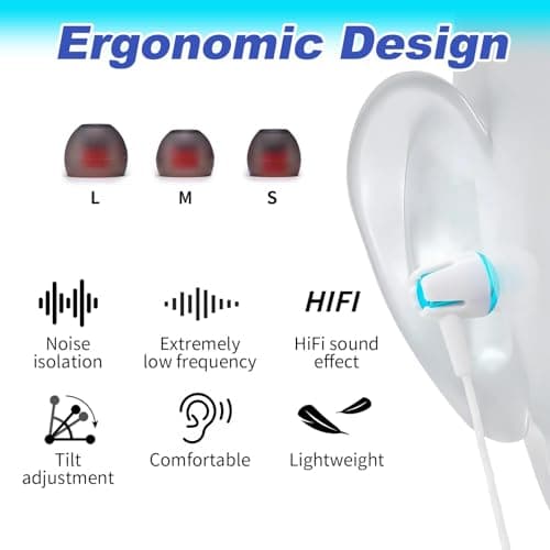 In-Ear Wired Noise Cancelling Headphones 4 Pairs Earphones with Microphone — view 3