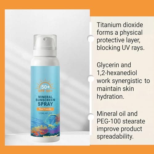 Mineral Sun Protection Spray 120ml, SPF 50+, Sunscreen for Face & Body, Natural Sun Protection, Lightweight & Non-Greasy Formula for Outdoor Activities, Travel-Ready (2 PCS) — view 3