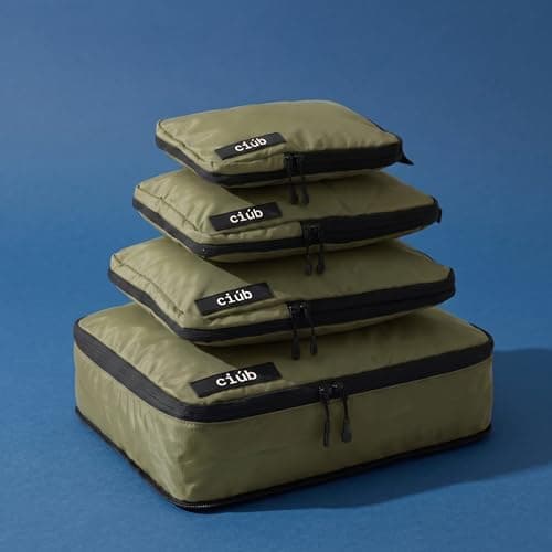 ciúb Compression Packing Cubes 4 Set Premium Double Zip, Fit 40% More in Your Luggage, Carry-On & Backpack, Lightweight Water Resistant Travel Accessories, Compressible Suitcase Organiser Bags (Khaki) — view 4
