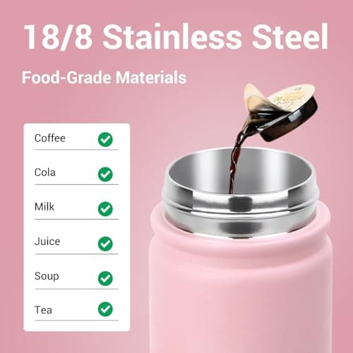 BuildLife 720ML Insulated Water Bottle with Straw,Leak Proof Double Walled Stainless Steel Metal Sports Water Bottles, BPA Free,Dishwasher Safe,Drinking Bottle for Travel,School,Gym (Pink) — view 2