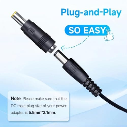 Multibao 5V 2A AC‑DC Power Supply Adapter, 2000mA Wall Charger with 10 Pack Universal DC Connector Tips for LED Strip Lights, Security CCTV Cameras — view 3
