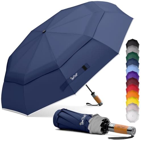 Royal Walk Folding Travel Compact Umbrella Windproof Strong for Men & Women