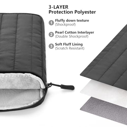 Puffy Sleeve Pouch for 6.8-7 Inch eReader/eBook (Black) — view 4
