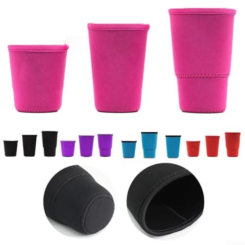Reusable Neoprene Cup Sleeve Thermal Coffee Tea Protector, Heat Insulated Drink Holder for Hot Beverage Grip, Travel Camping Mug Cover, Takeaway Cup Holder(M blue) — view 4