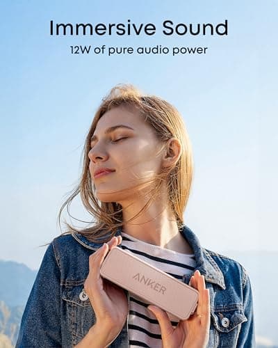 Anker Soundcore 2 Portable Bluetooth Speaker, 12W Stereo, Pink — view 3
