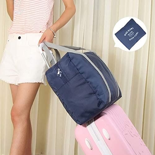 INVODA Foldable Travel Duffel Bag Holdall Bag Luggage for Sports Gym Water Resistant Nylon 32 Liter(Blue) — view 2